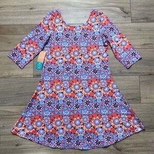 Tracy Negoshian Womens Marisol Abstract Flowers A-Line Dress Size Small